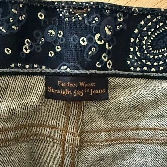 Levi Perfect Waist Straight Leg 525 Dark Blue Denim Jeans - Picture 3 of 9